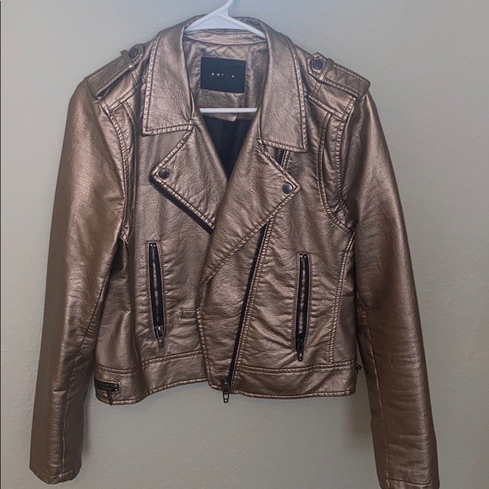 Metallic leather jacket